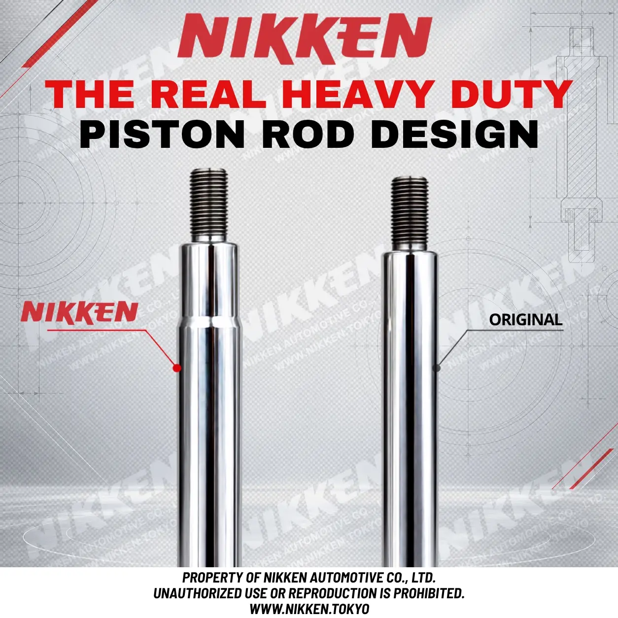 1 of 5: NIKKEN heavy duty piston rod comparison